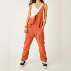 Free People High Roller Corduroy  Jumpsuit Size Medium